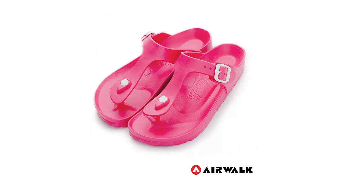 AIRWALK(女) -AB拖 EVA中性T字羅馬夾腳拖鞋8桃紅