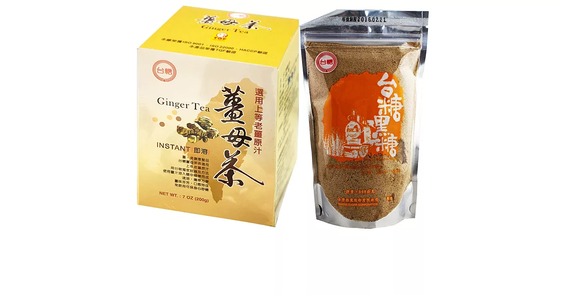 台糖薑母茶+台糖黑糖組合(6盒+3包)