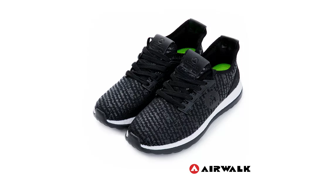 AIRWALK(女)-破冰 網眼透氣雙層大底輕量運動鞋6黑