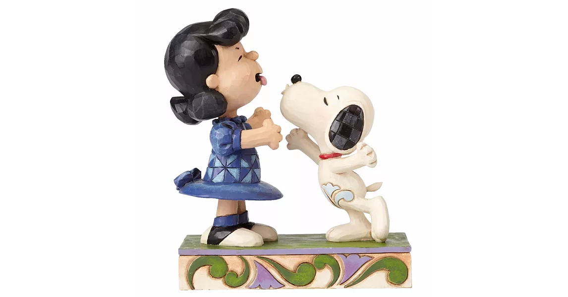 《Enesco精品雕塑》SNOOPY親吻露西惡作劇塑像-Agh! I’ve been kissed by a dog!(Peanuts by Jim Shore)