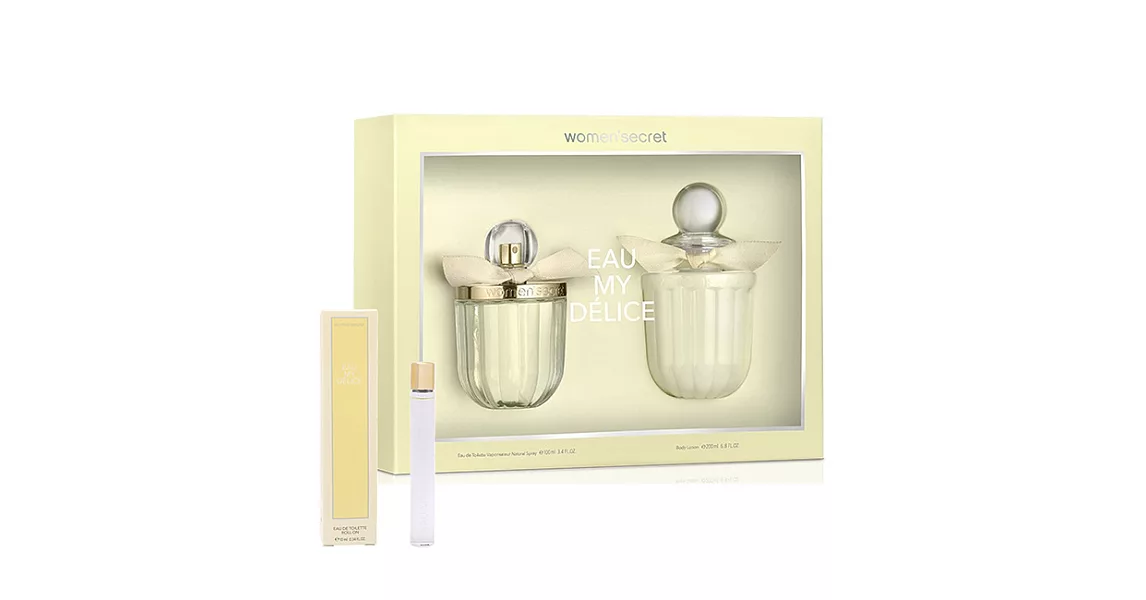 WOMEN’SECRET EAU MY DELICE 繽紛樂活女性淡香水禮盒(淡香水 100ml+身體乳 200ml)+同款滾珠筆10ml