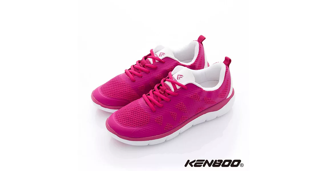KENBOO(女)- 虛實之間 輕量透氣加高慢跑鞋6.5桃紅