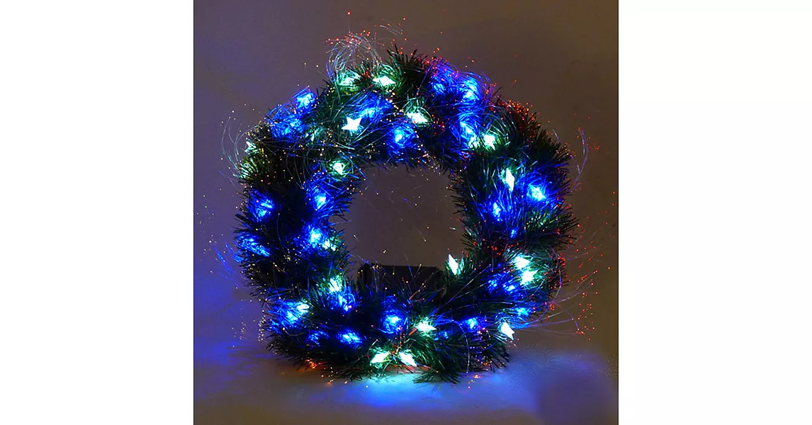 20 吋LED星星燈光纖聖誕花圈YS-LEDFW020001