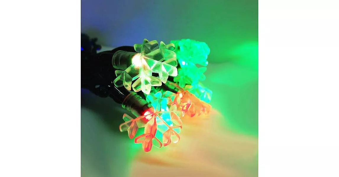 聖誕燈裝飾燈LED20燈雪花燈造型燈(彩色光)(插電式/自動雙色雙閃) YS-XLP020002