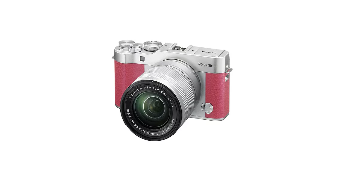 (公司貨)FUJIFILM X-A3 16-50mm 變焦鏡組-送64G+電池(NP-W126)+大清+保護貼+UV保護鏡(58)/玫紅色