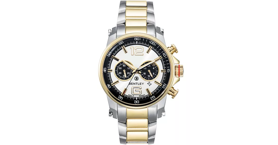【BENTLEY】賓利 Veneur系列 紳裝狩獵者計時手錶 (白黑/金 BL1694-20777)