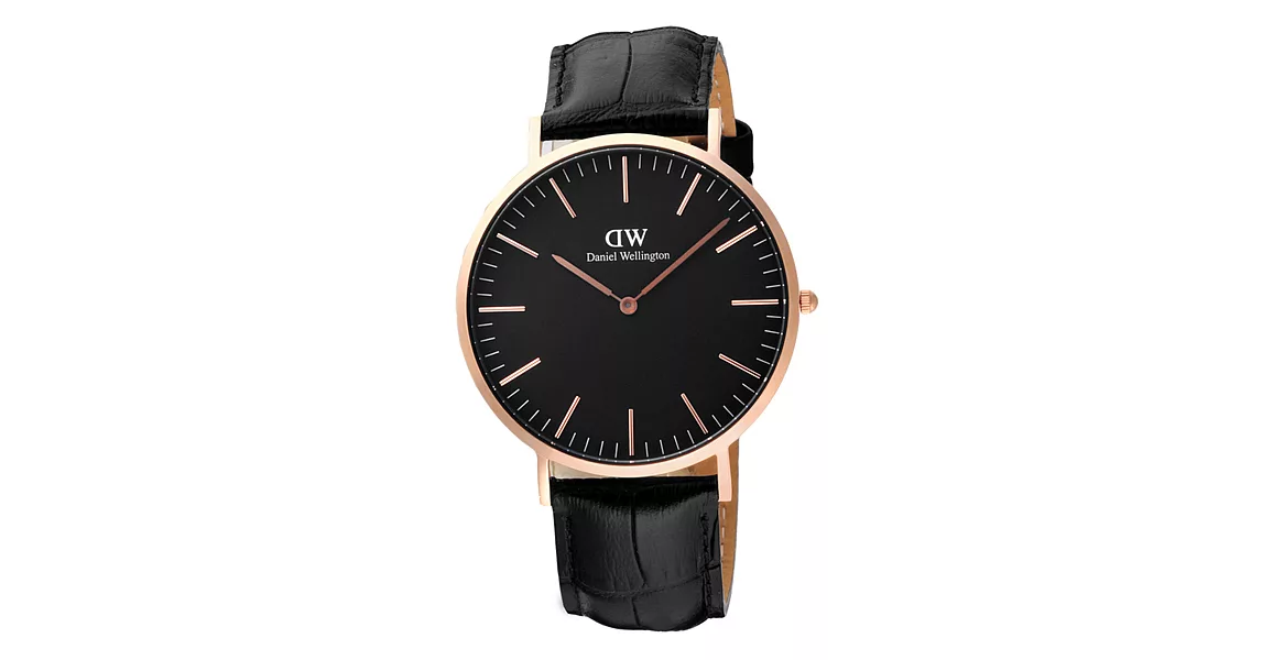 DW Daniel Wellington Classic Black 經典皮帶錶-DW00100129/40mm