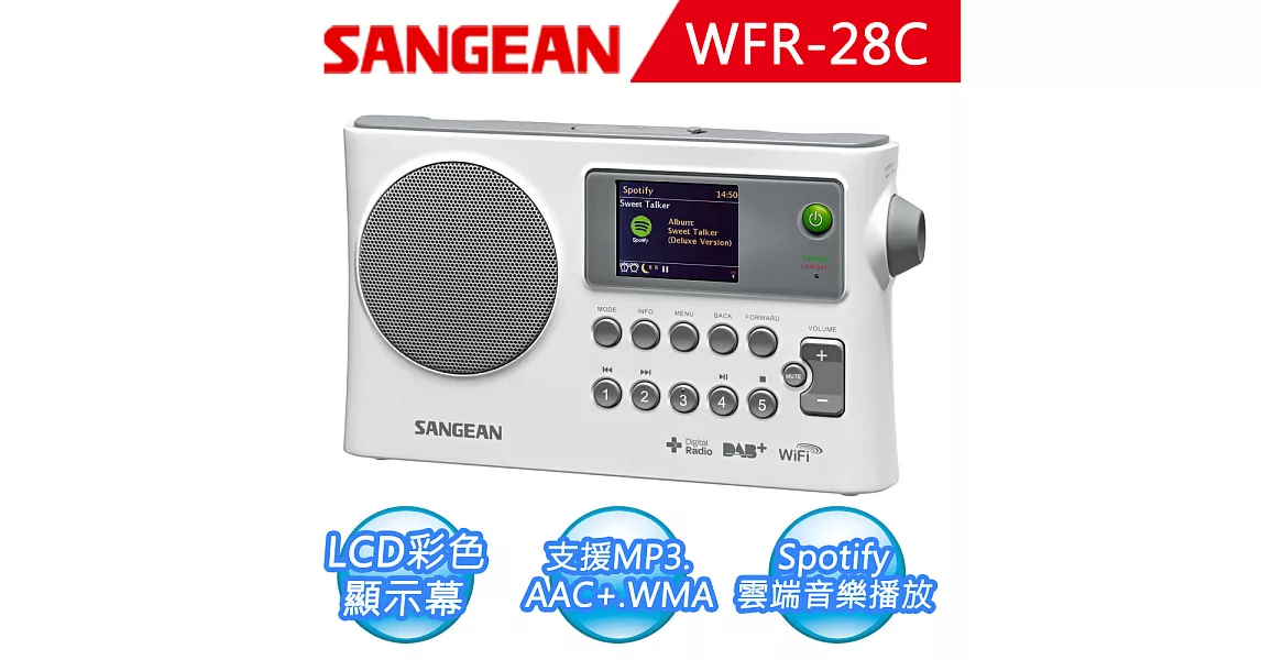 【SANGEAN】WiFi/USB 網路收音機 (WFR-28C)白色