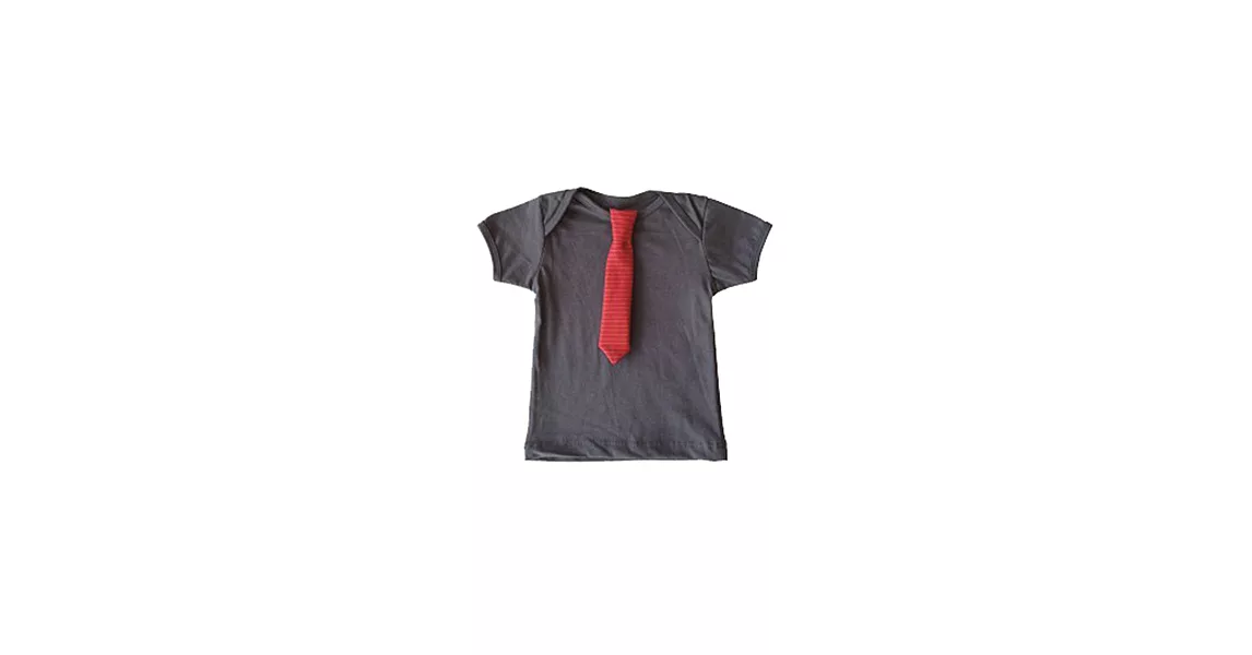 加拿大Electrik Kidz 鐵灰素色T恤with紅色小領帶18-24M