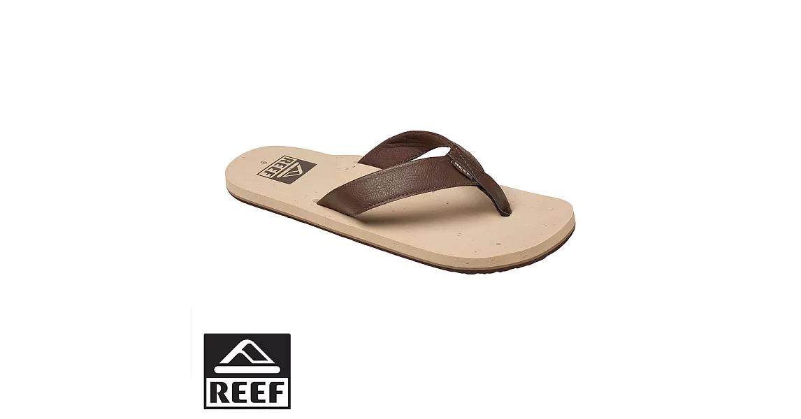 REEF 人造皮織帶 人體工學支撐 輕量舒適男款人字拖 . 卡其8卡其