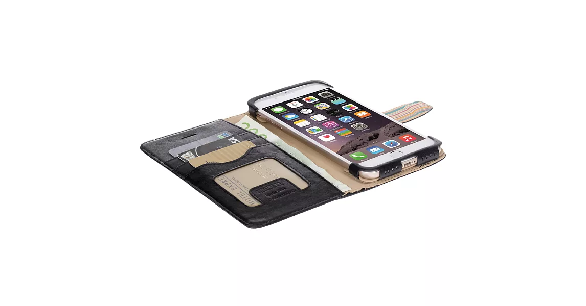 Krusell iPhone 7 / 8 Sigtuna 100%真皮錢包式手機皮套-黑