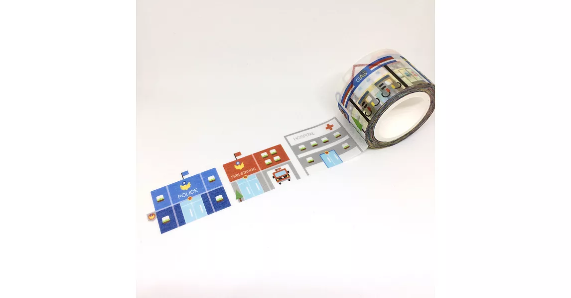 Baby island*紙膠帶：路邊建築