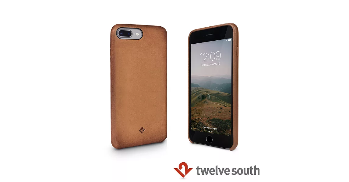 Twelve South Relaxed Leather iPhone 7 Plus 皮革保護背蓋 - 干邑棕