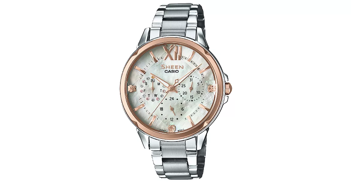 CASIO SHEEN 鑽石美后晶鑽時尚腕錶-SHE-3056SG-7AUDR
