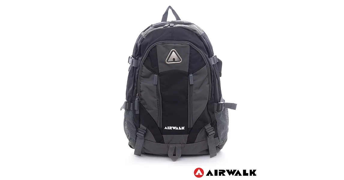 AIRWALK -攻頂 大容量雙層筆電登山後背包黑