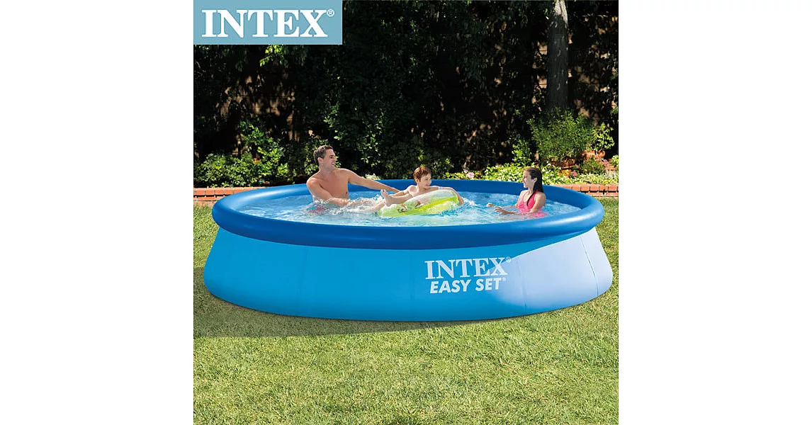【INTEX】簡易裝EASY SET大型游泳池-附濾水泵(28131)