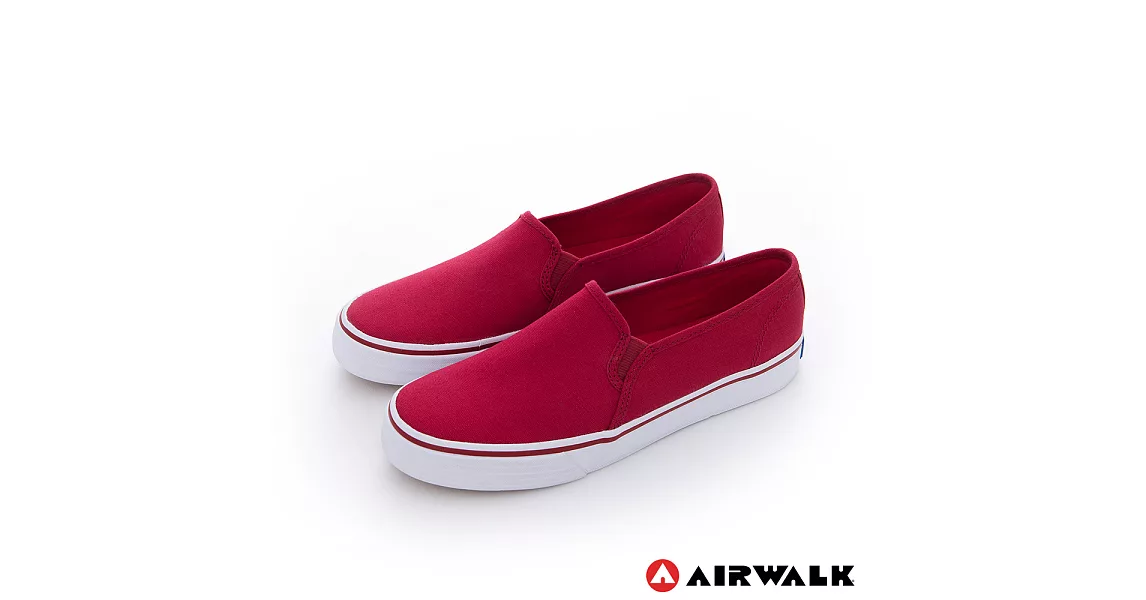 AIRWALK(女) - 小藍標 經典百搭基本直套懶人休閒鞋US6.5紅