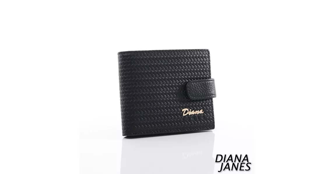 Diana Janes 牛皮 斜紋對折短夾