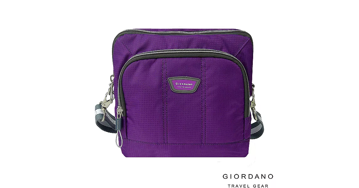 GIORDANO ~ 佐丹奴格休閒格紋雙色斜側背包(神秘紫)