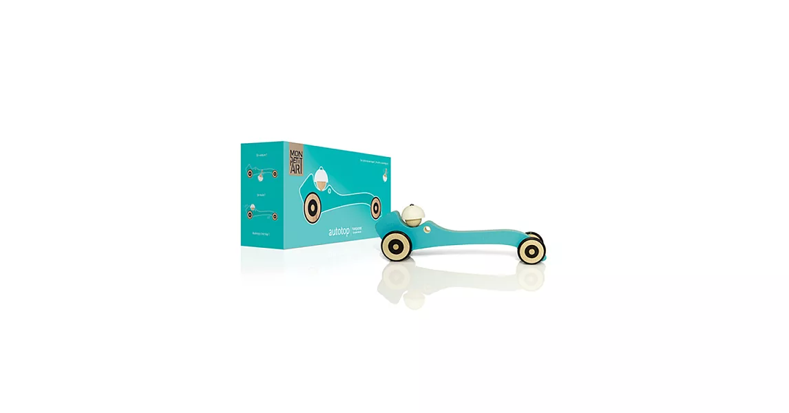 法國Mon Petit Art 木質玩具車-藍綠色