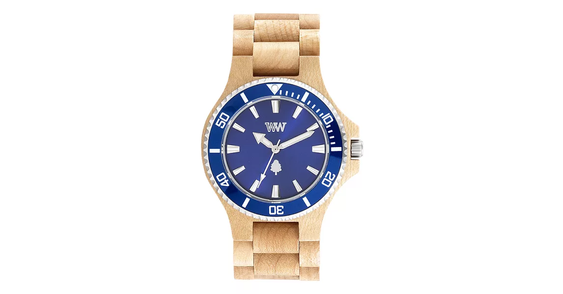 WEWOOD義大利時尚木頭腕錶 DATE MB系列BEIGE BLUE