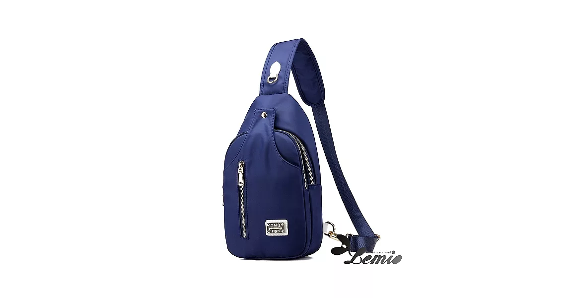【Lemio】韓版牛津布純色設計休閒胸背包(天空藍)