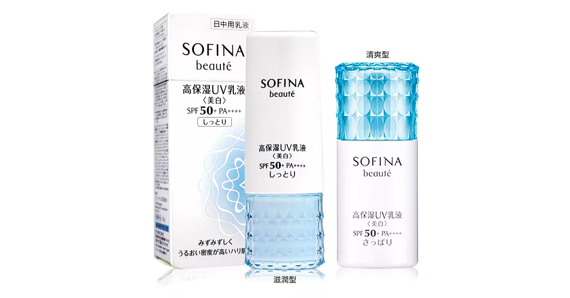 SOFINA 蘇菲娜 芯美顏美 白瀅潤日間防禦乳升級版 SPF50+ PA++++(30ml)-百貨公司貨-兩款可選清爽型