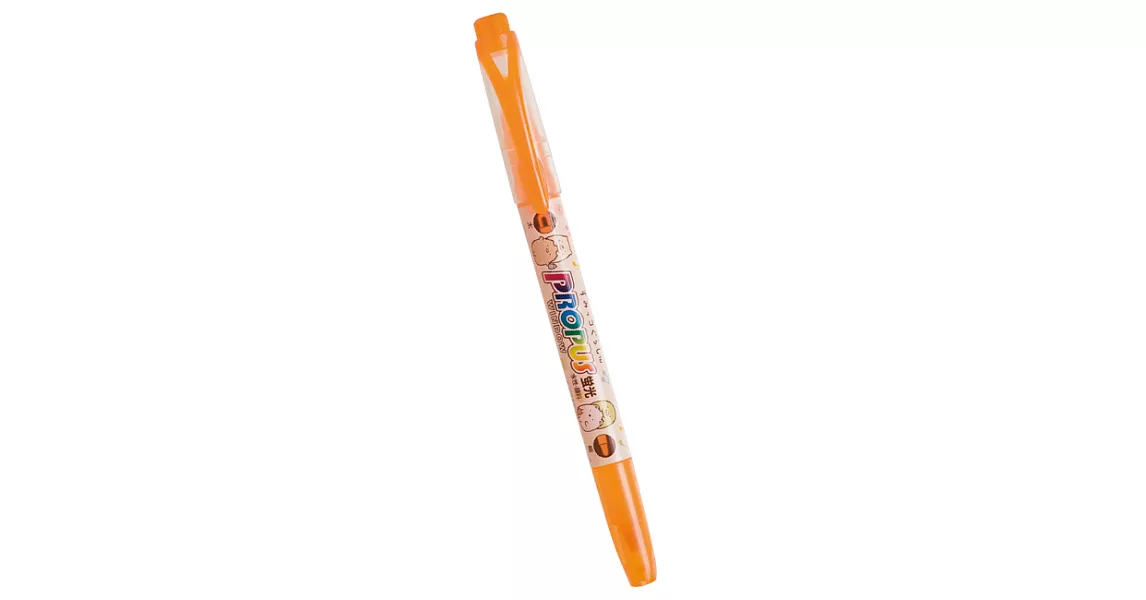 San-X 角落公仔 Uni PROPUS WINDOW 雙頭視窗螢光筆。橘色