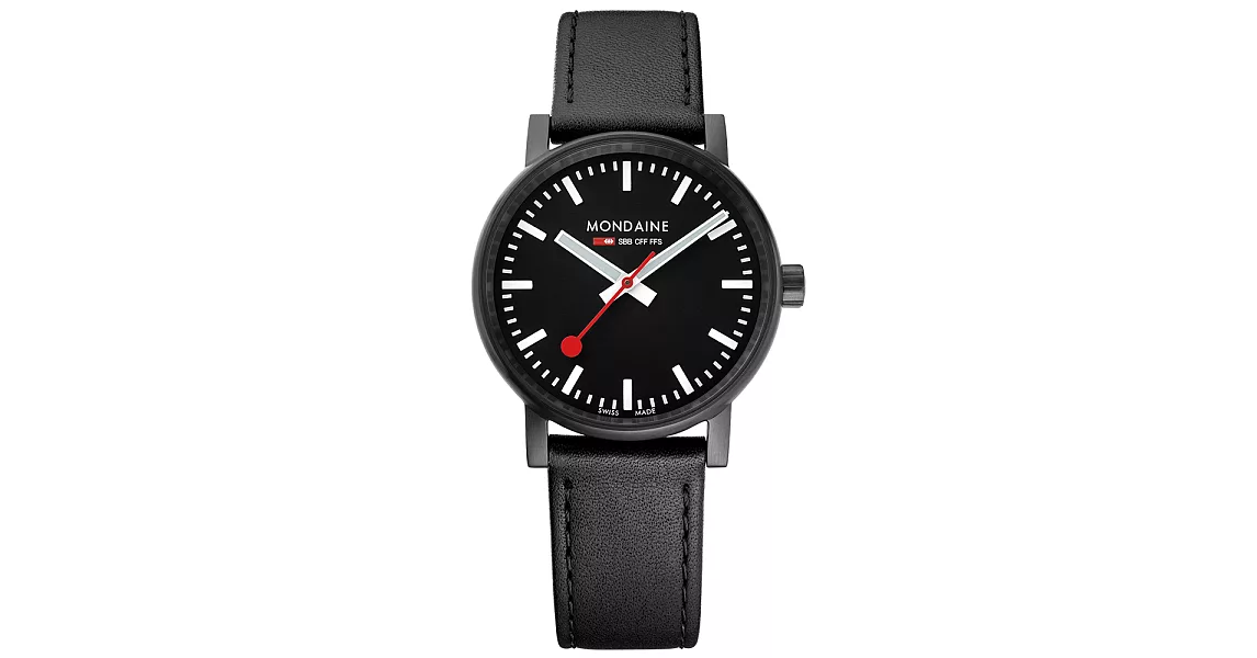 MONDAINE 瑞士國鐵evo2腕錶-35mm/黑