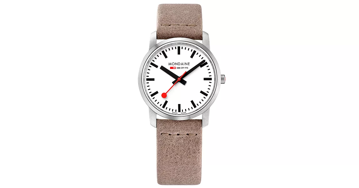 MONDAINE 瑞士國鐵 超薄系列腕錶-36mm/駝色