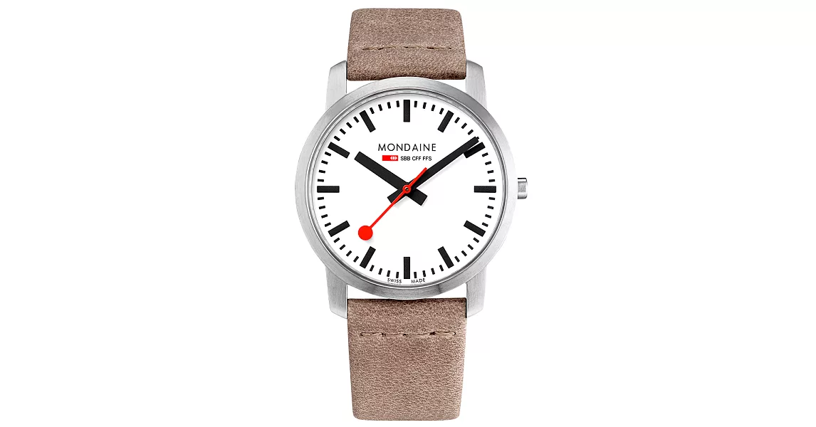 MONDAINE 瑞士國鐵 超薄系列腕錶-41mm/駝色