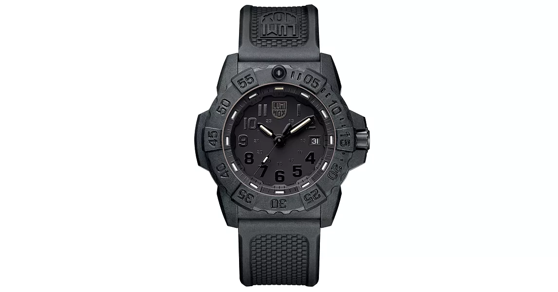 LUMINOX 雷明時NAVY SEAL 3500全新海豹2代系列腕錶-黑x黑時標/45mm A3501.BO