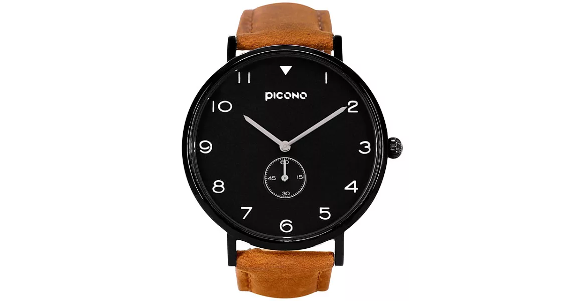 PICONO SPY S系列 輕薄真皮錶帶中性錶- / YS-7201黑色