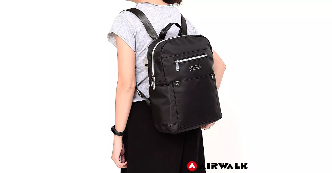 AIRWALK -優雅氣質休閒後背包-黑色