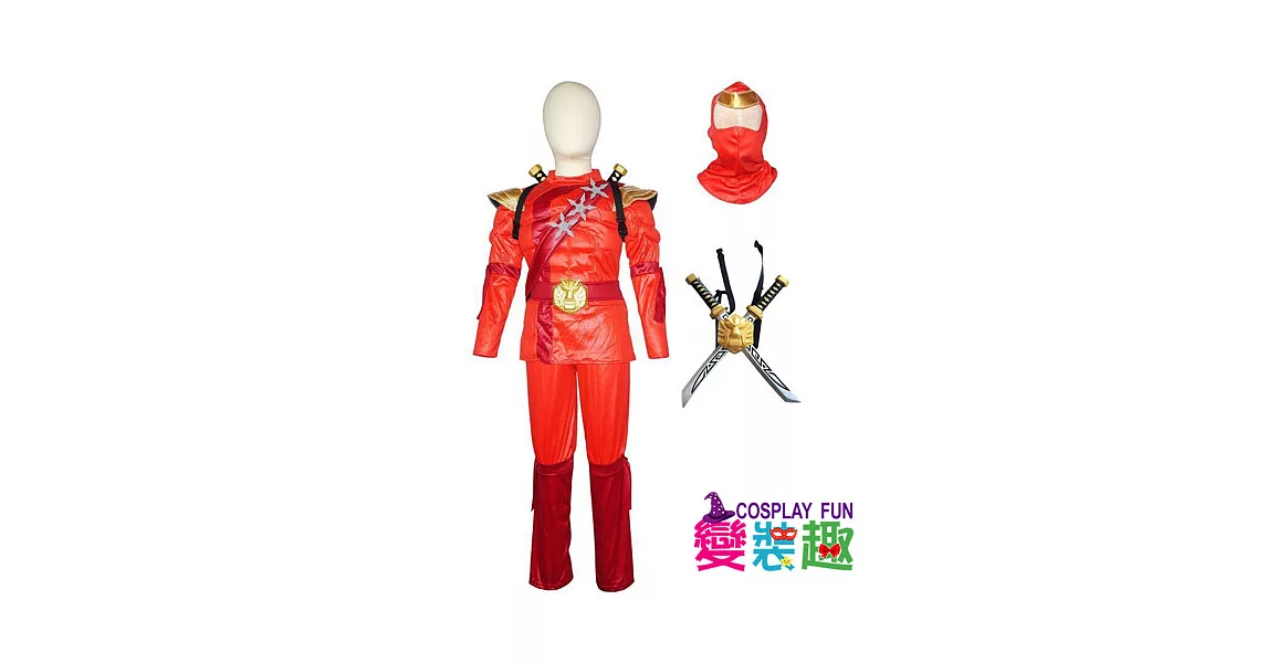 【變裝趣】  韓國正版漫威系列紅色忍者造型服M110-120cm