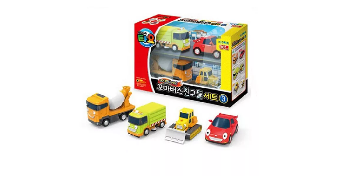 韓版TAYO小巴士-工程車4件組 TT72621 原廠公司貨