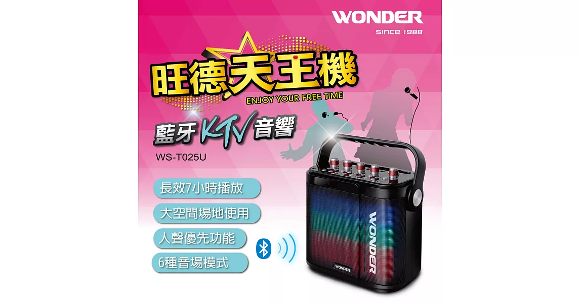 WONDER旺德 天王機藍牙KTV音響 WS-T025U