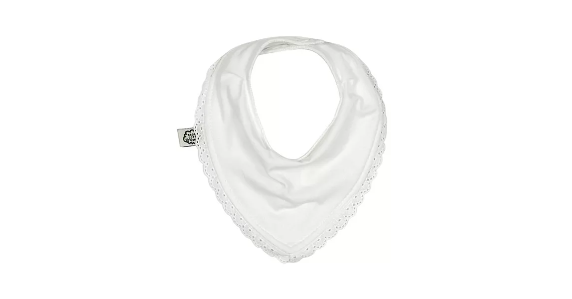 瑞典ImseVimse-有機棉領巾型圍兜(蕾絲純白)