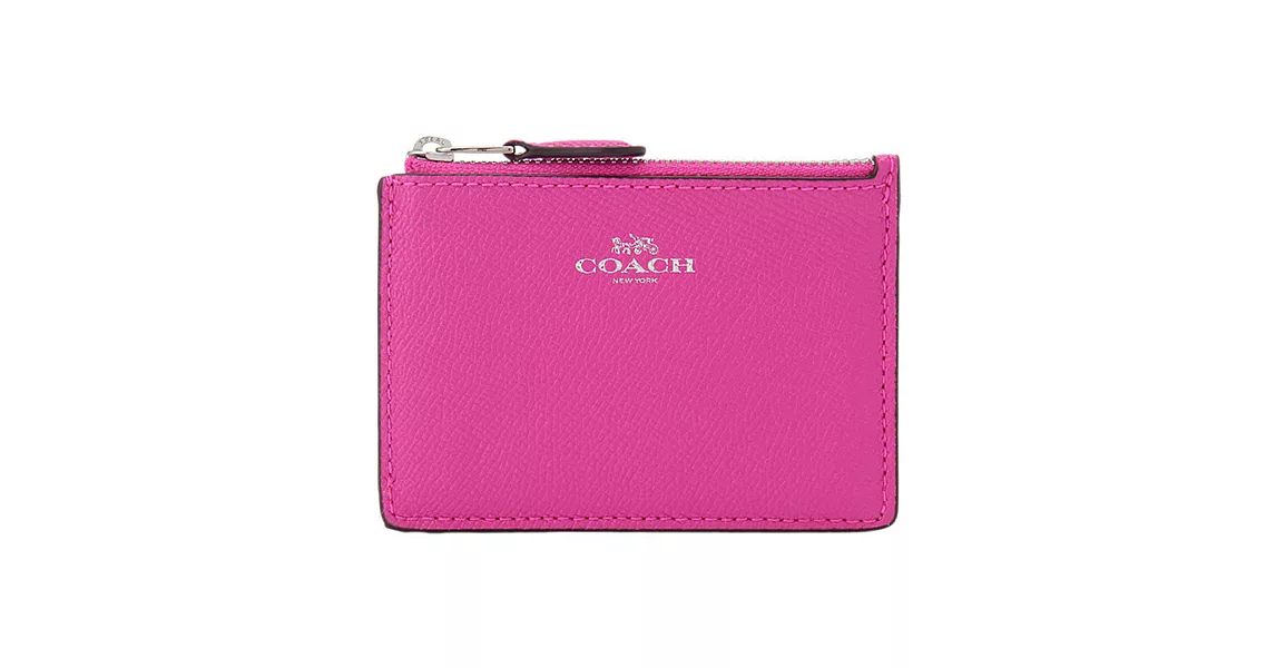 COACH 防刮皮革零錢/鑰匙包-桃色 (現貨+預購)桃色