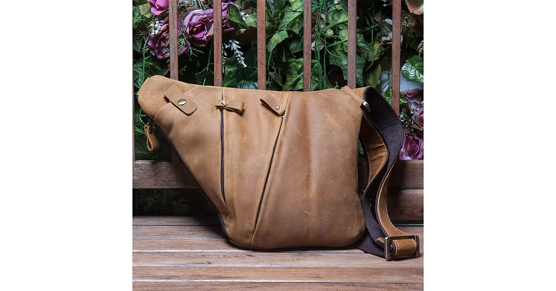 【H-CT】多功能復古牛仔真皮土黃側背包(EU3625Y-Y)