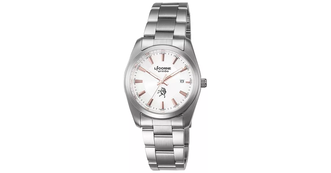 【LICORNE力抗錶】簡約時尚設計都市手錶 (玫瑰金/銀 LT083BWWI-R)