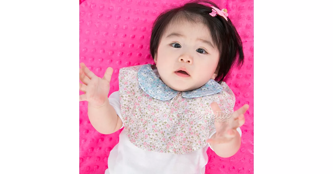 Cutie Bella領子造型 鄉村風印花布純棉圍兜/口水巾-Garden-兩款花色選擇A款