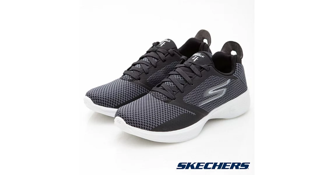 SKECHERS 女款 GO Walk 4 健走鞋14914 BKW / (美國品牌、輕量、避震、運動休閒鞋)US6黑