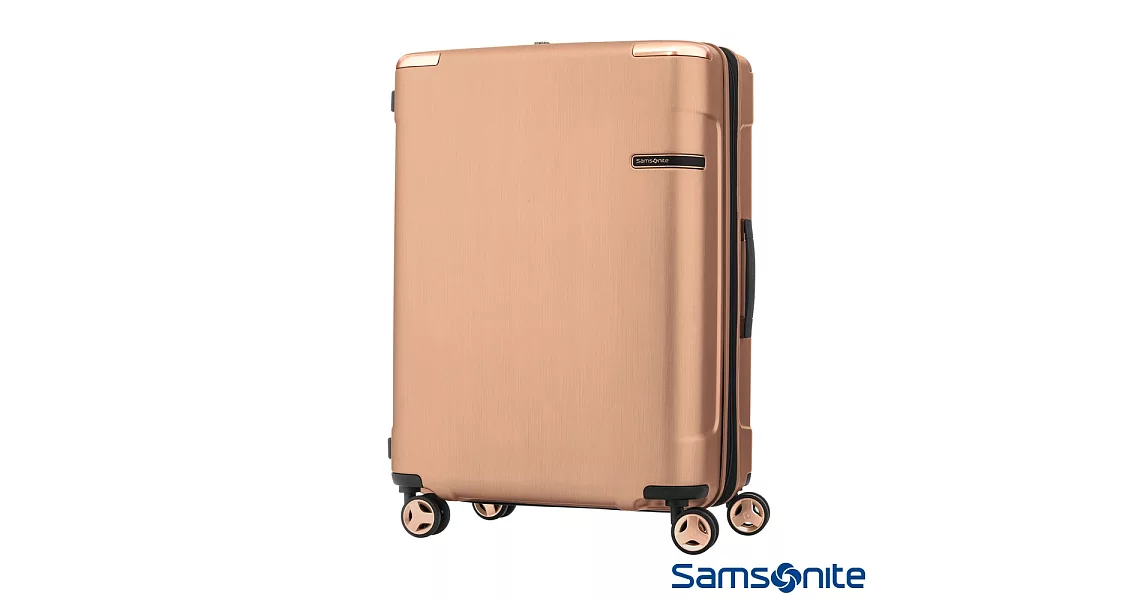 Samsonite 新秀麗 28吋 Evoa 拉絲光澤防盜拉鍊抗震輪TSA硬殼行李箱(玫瑰金)