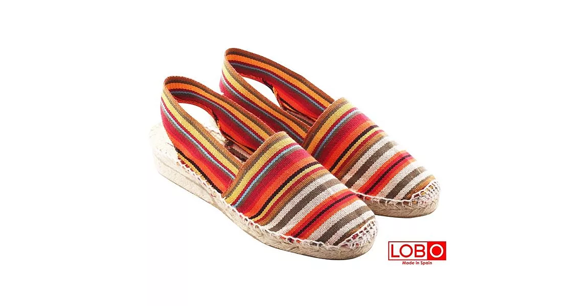 【LOBO】西班牙百年品牌Sandalia楔型低跟草編鞋-線條EU41Multi