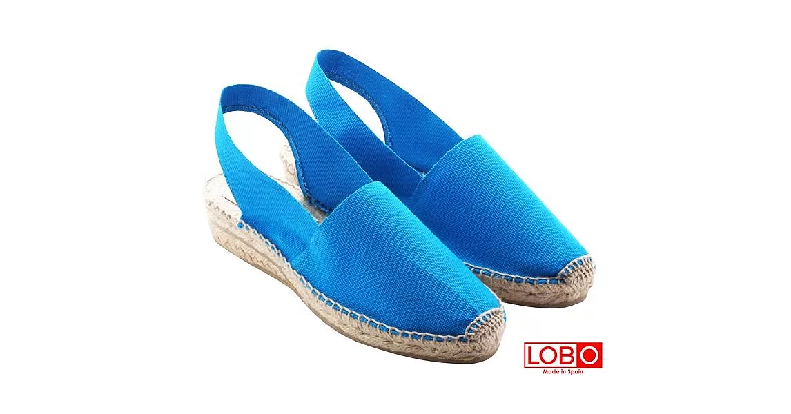 【LOBO】西班牙百年品牌Sandalia楔型低跟草編鞋-法國藍EU42法國藍