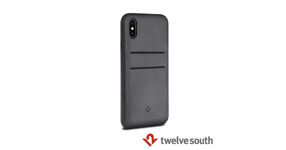 Twelve South Relaxed Leather iPhone X 卡夾皮革保護背蓋 (伯爵灰)