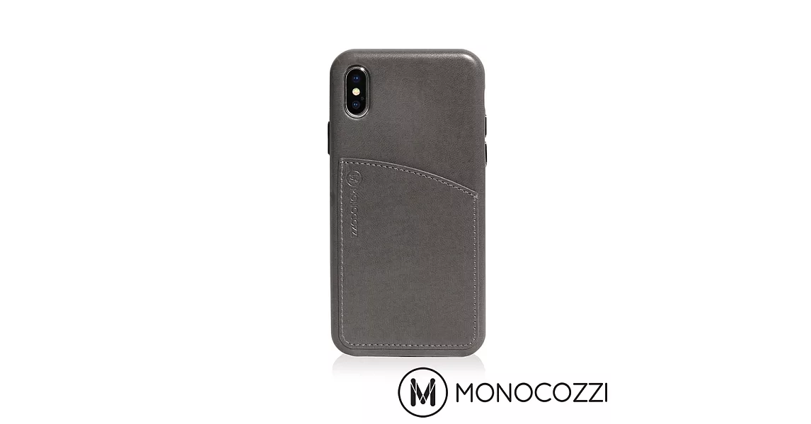 MONOCOZZI Posh 系列 iPhone X 皮革背蓋 (炭灰色)