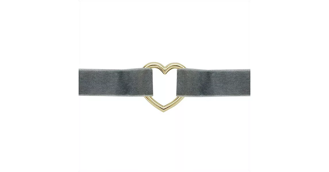 Snatch 是大心絨布手工邱可頸鏈-灰 / Big Big Heart Velvet Choker Necklace - Gray