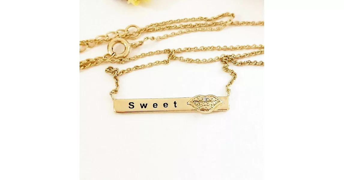 【DoriAN】 Sweet&Kiss Necklace甜蜜之吻925純銀鍍18K金項鍊-金色